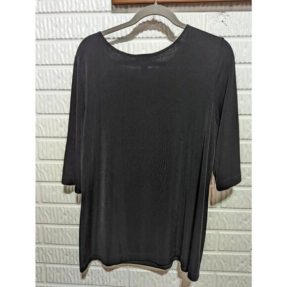 Chico's Traveler 3 Black Short Sleeve Jersey Knit Top - Picture 1 of 5